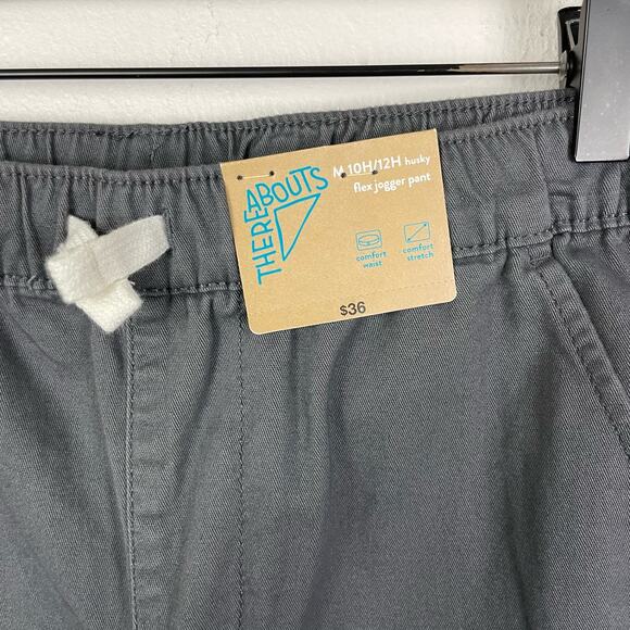 ThereAbouts NWT 10/12 Husky Gray Twill Pull On Flex Jogger Pants - Picture 6 of 9